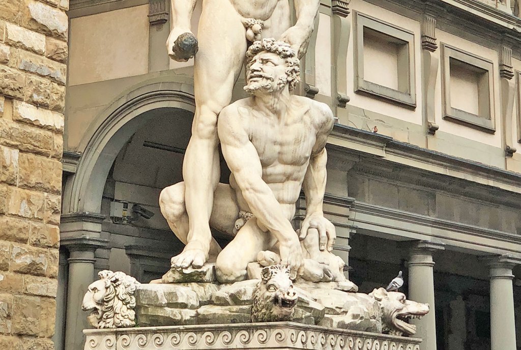Sculpture of Hercule et Cacus Bandinelli on the Piazza della Signoria