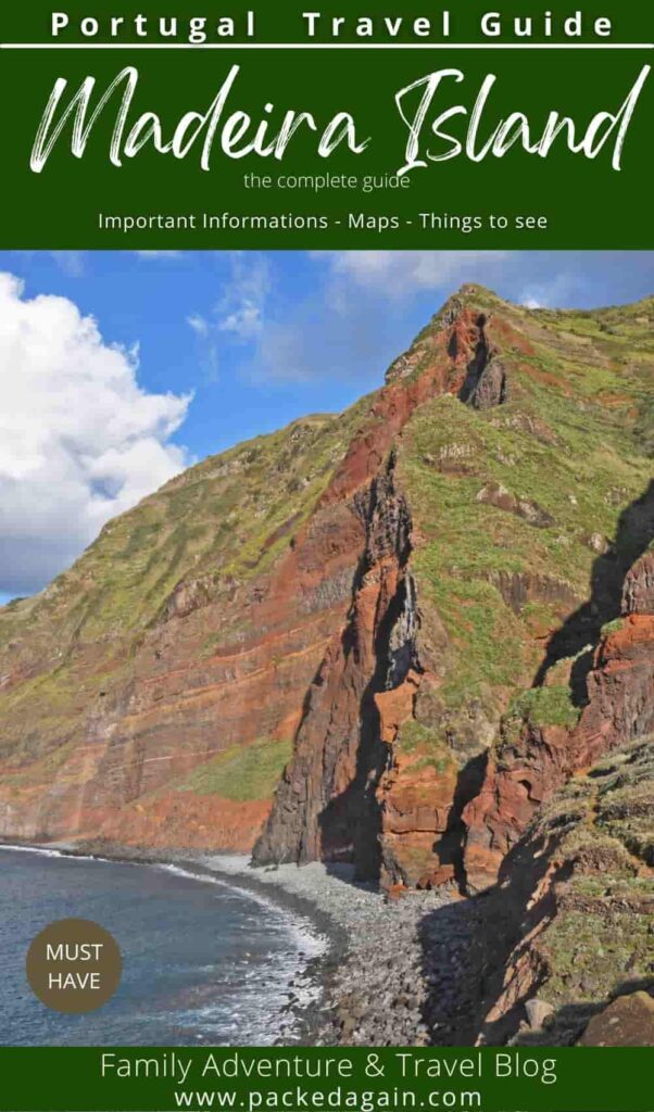 cliffs on madeira island during golden hours on a pin cover