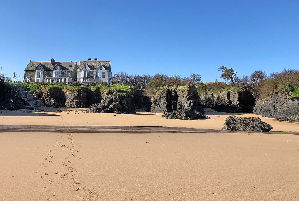 Rental property right at Trevone Beach, Cornwall, England