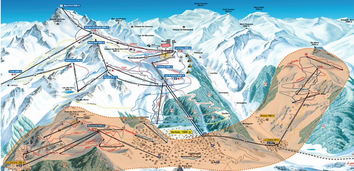 Bruson ski domain map