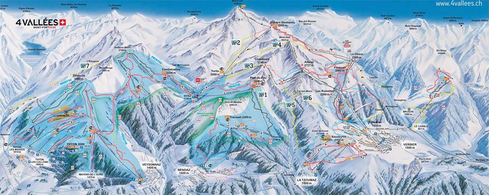 4vallées ski map