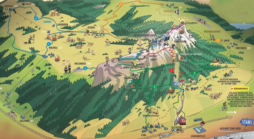 hiking map from Stanserhone