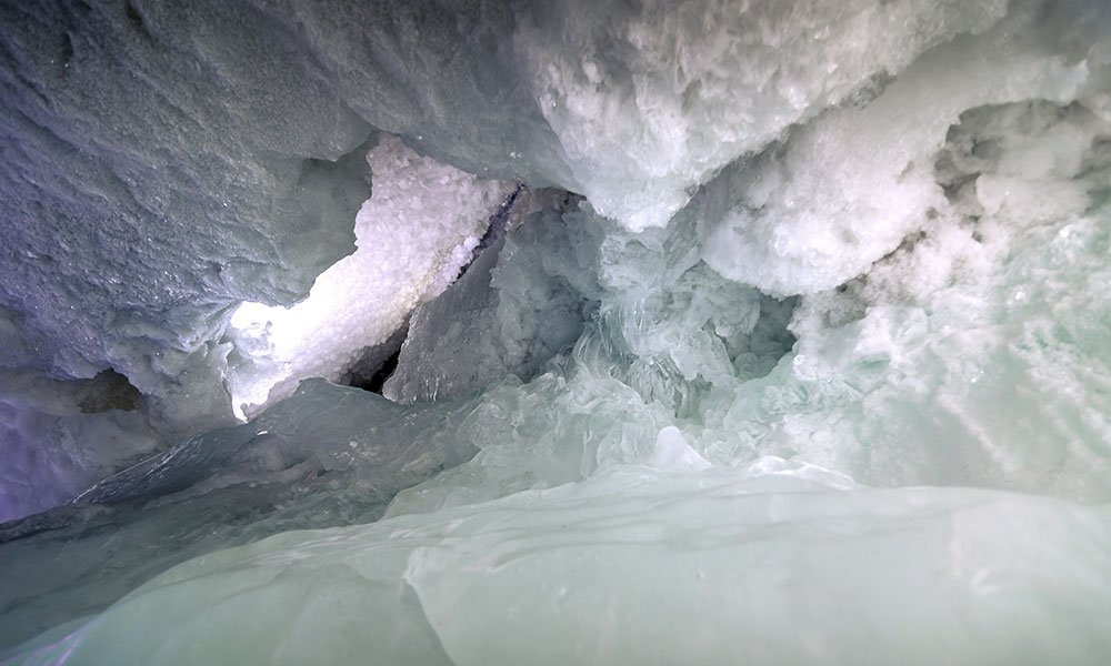 ewiges Eis am Gletscher in Zermatt