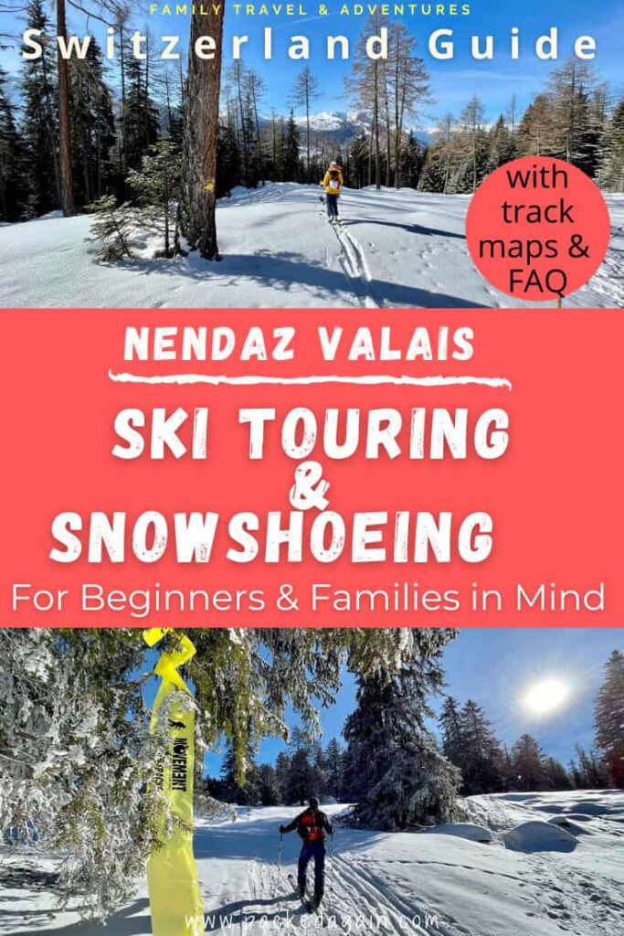 Snowshoe trail in the beautiful Valais