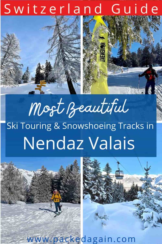 a man snowshoeing in valais Nendaz