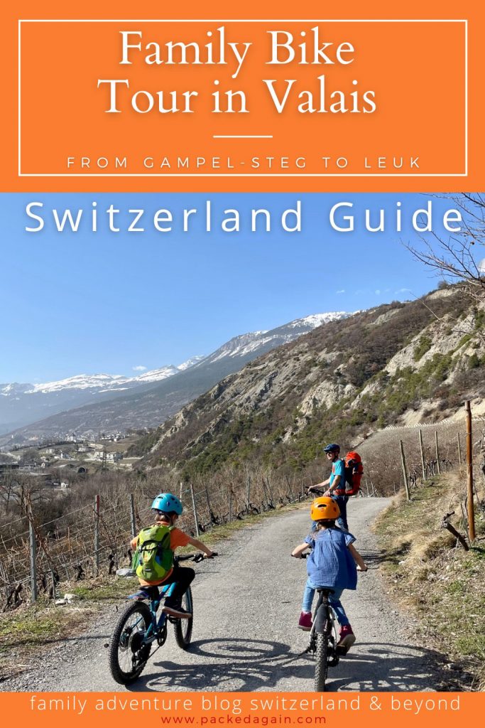 children on their bikes in switzerland valais
