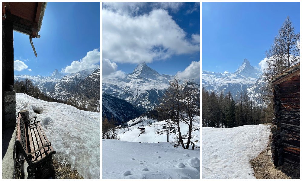 Zermatt in Winterlandschaftsbildern mit Blick aufs Matterhorn