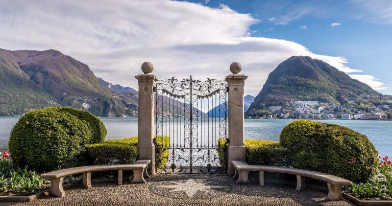 lake Lugano Parco Ciani at Sunset, perfect spot on a 4 day Lugano itinerary