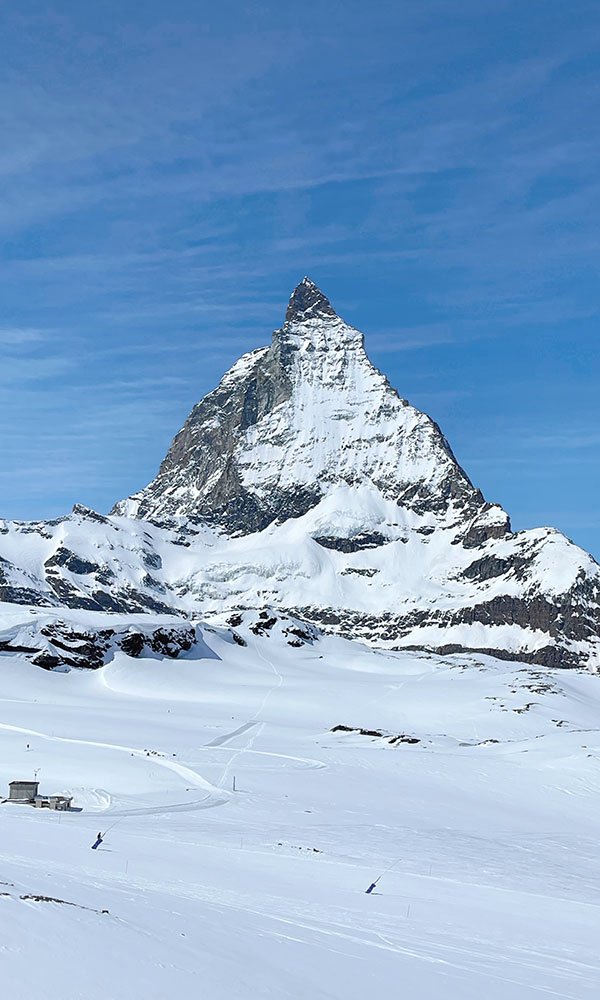 Zermatt im Winter mit Blick aufs Matterhorn