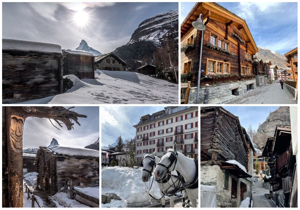 Verschiedene Bilder aus Zermatt im Winterdorf