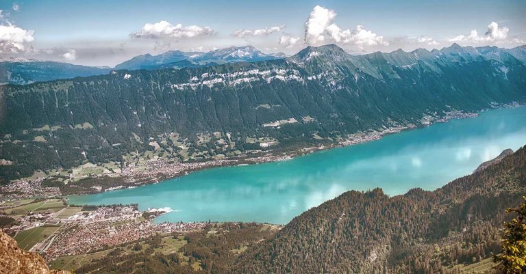 view over Lake Brienz in the Interlaken Region