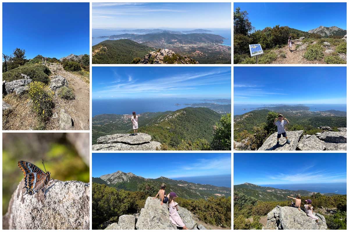 family on a hike in Elba Italy 