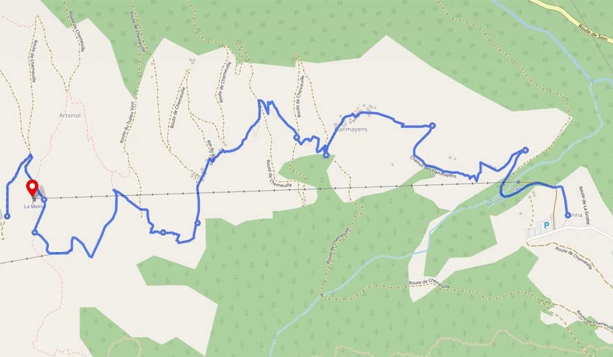 hiking map Sentier de la Désalpe by Evolène