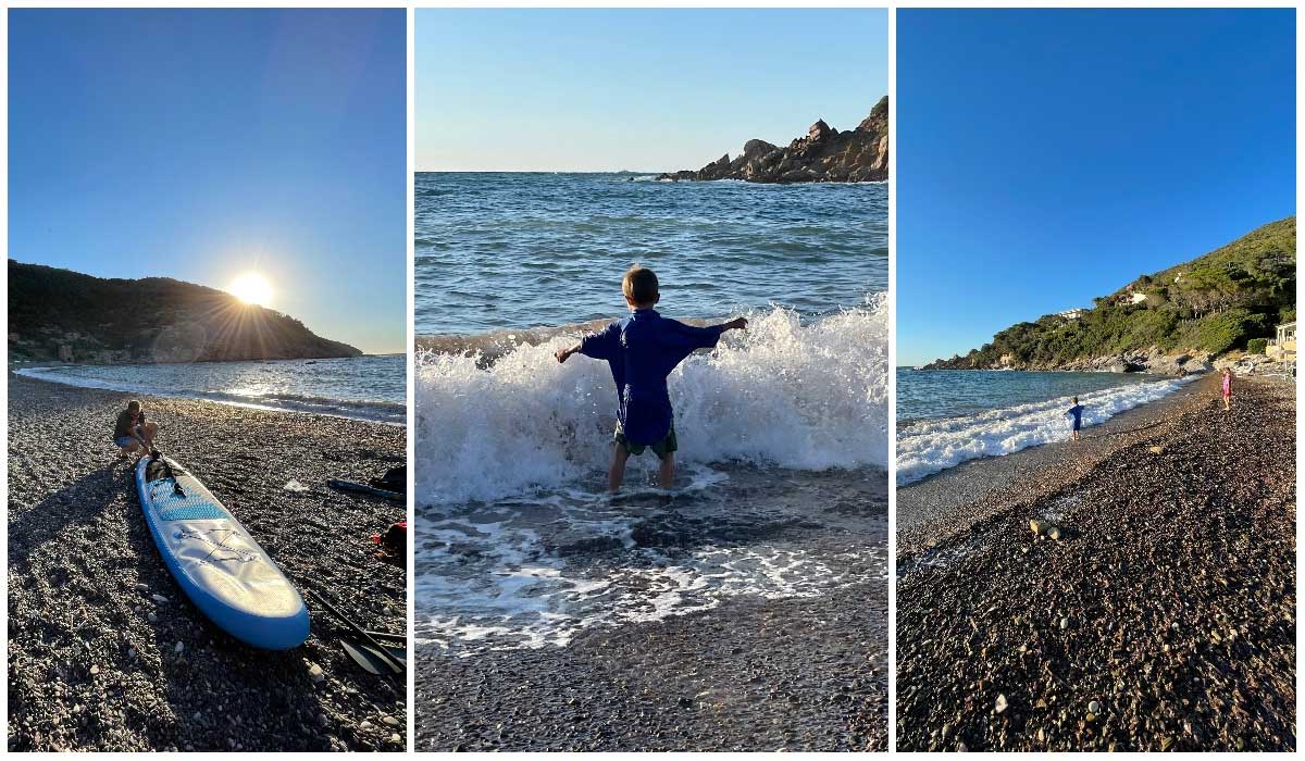children playing at Nisporto Beach in Elba