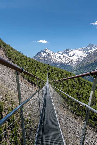 The Charles Kuonen suspension bridge in Valais Switzerland
