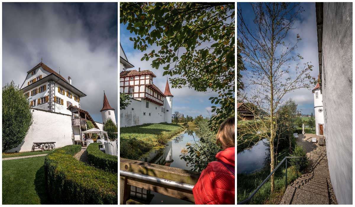 ein Schloss inmitten vom wasser, das Wasserschloss Wyher 