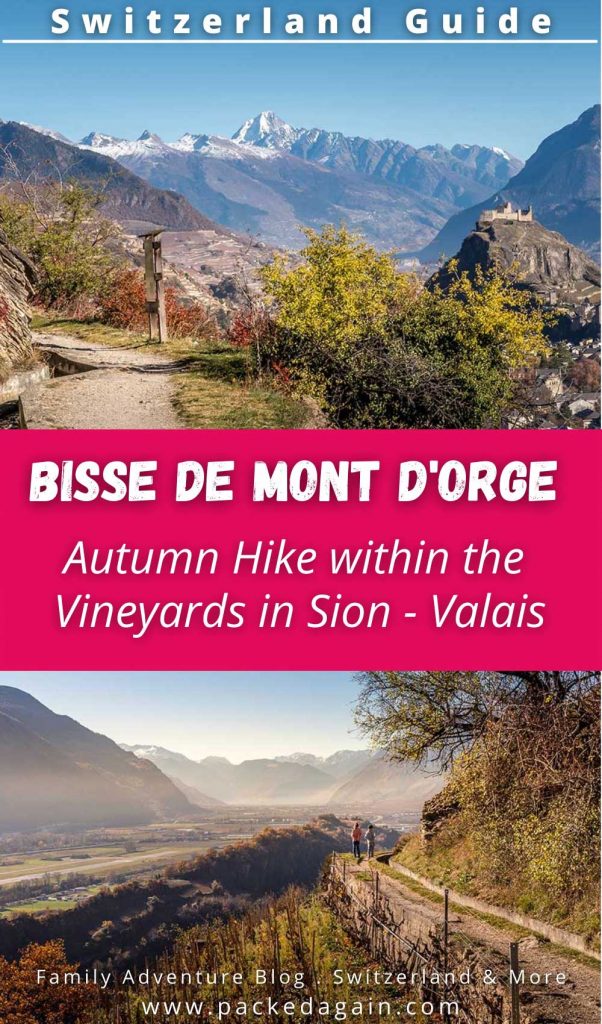 guide pin to the autumn hike along the bisse de mont d'Orge in Sion