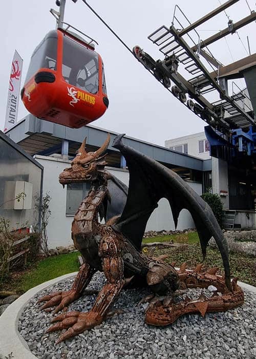 cable car station pilatus in switzerland
