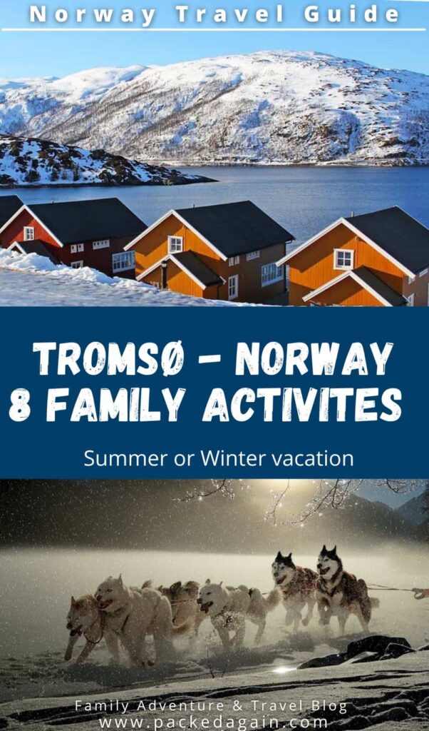 snow houses in Norway and dogs running in the snow in Tromsø