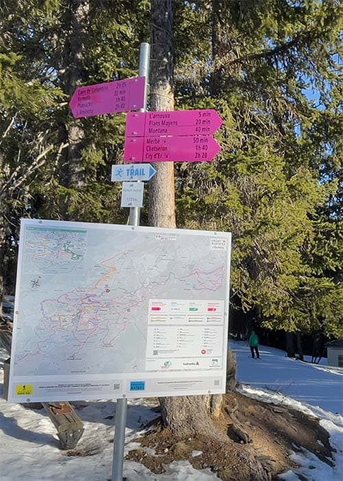 Winter walks and snowshoes sign