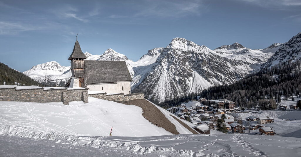 Arosa in winter landscape