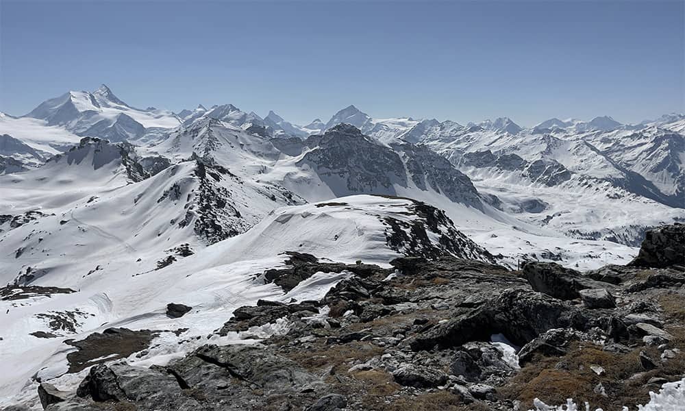 on 3000m altitude at the Bella Tola viewpoint in val d'Anniviers in Switzerland 