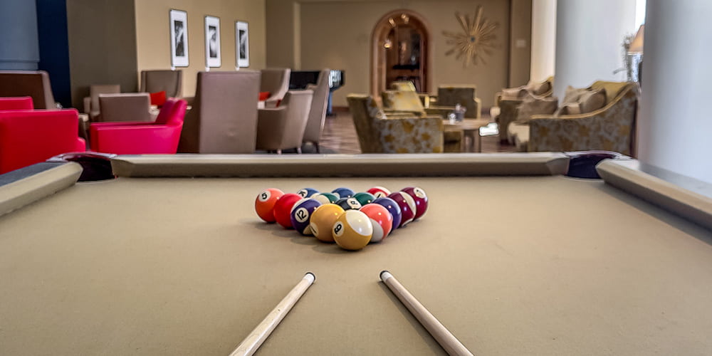 biliard table in a luxury hotel in Arosa 