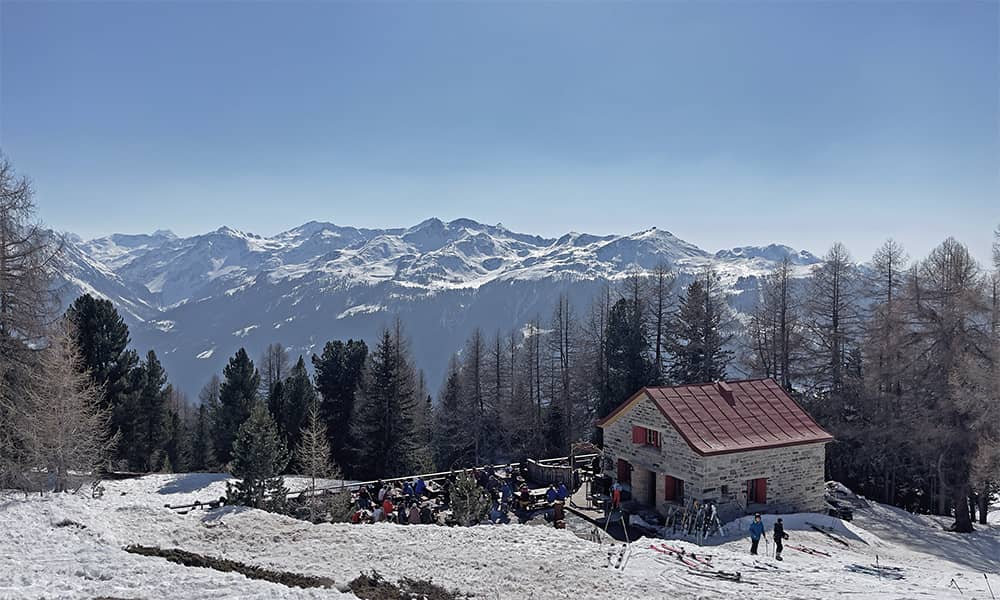 mountain cabana in a swiss ski resort 