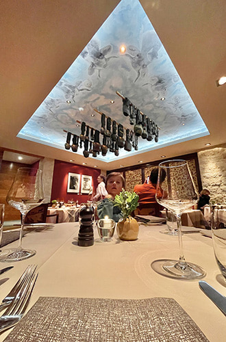 dining room at the Arosa Kulm Hotel