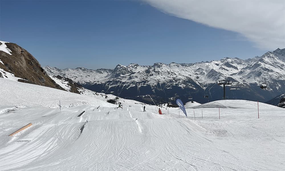 snow park in the swiss resort Grimentz