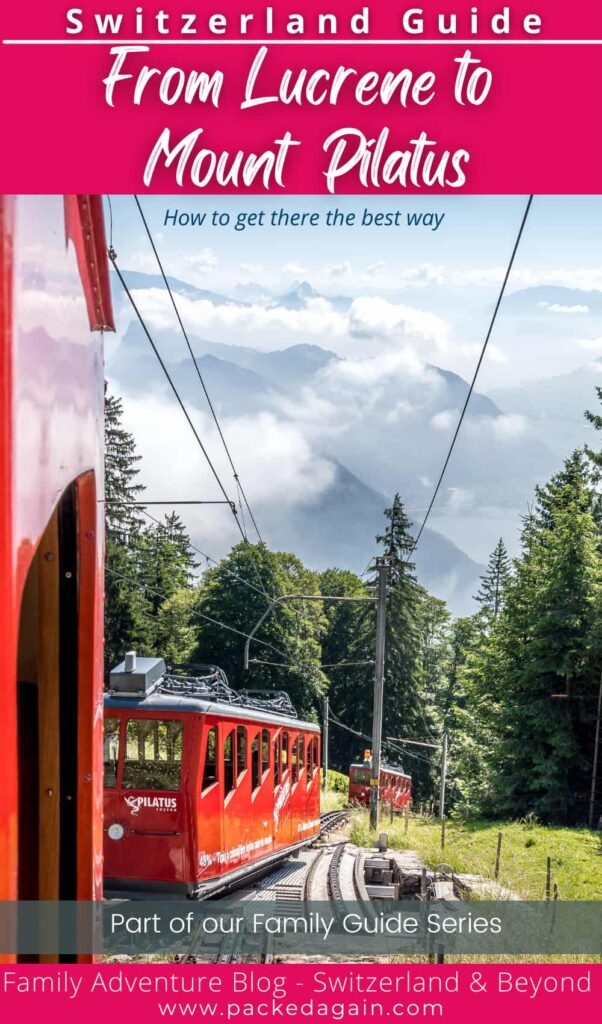 cogwheel train Mount Pilatus in Summer riding up