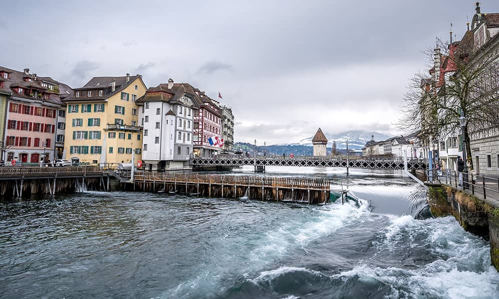 the river reuse in Lucerne City switzerland 