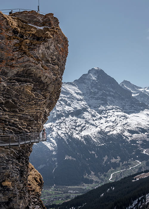 impressive cliff walk way at Grindelwald first switzerland
