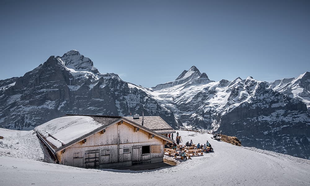 The alpine Gummihütte at Grindelwald First