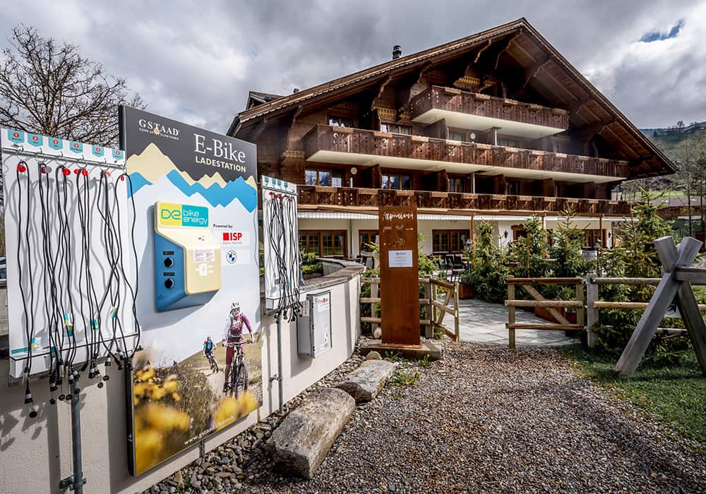 ebbing charging station at the swiss Hotel Alpenland Lauenen