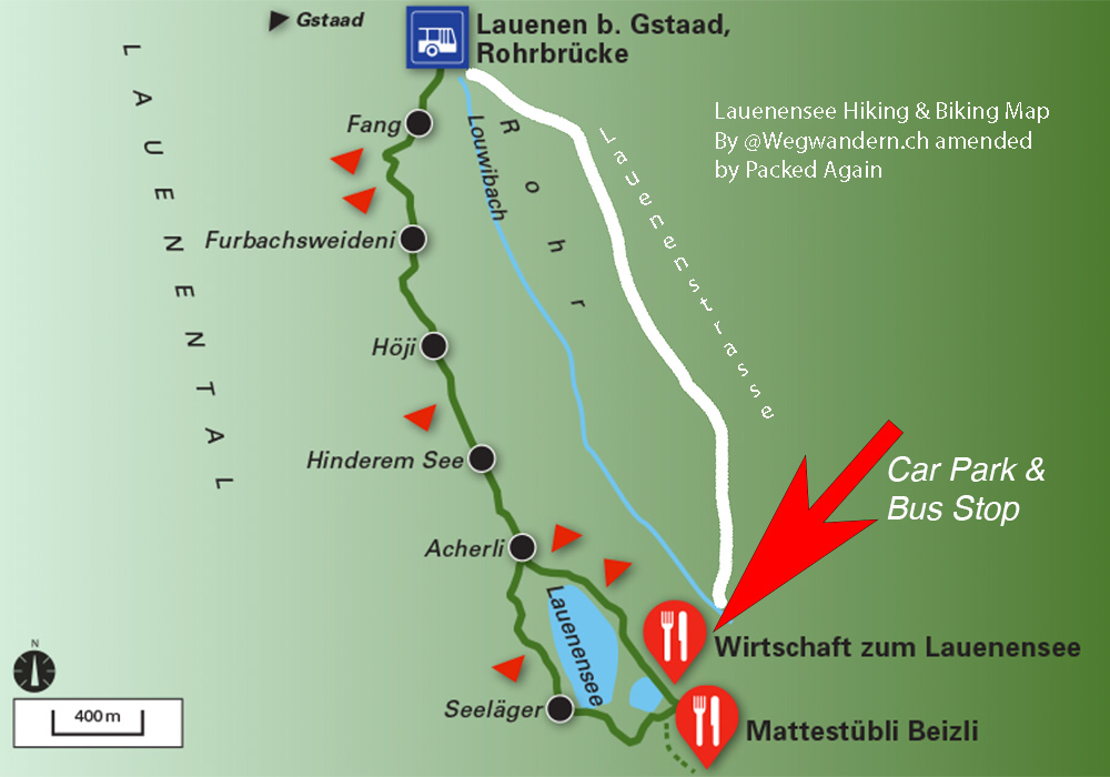 A drawed map from Lake Lauenen