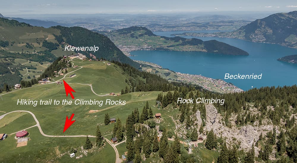areal photo of klewenalp above lake lucerne