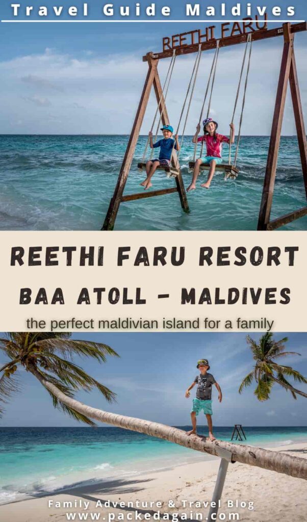 children on the Maldivian Ilsand Reethi faru in the Raa Atoll - Maldives