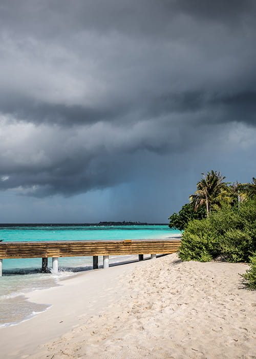 stormy maldivain sky during low season