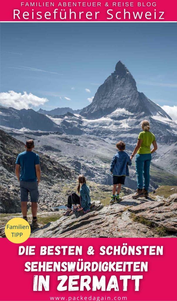 eine familie vor dem Matterhorn in Zermatt