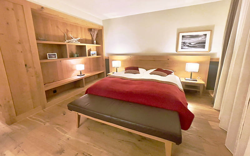 bedroom in a swiss hotel 