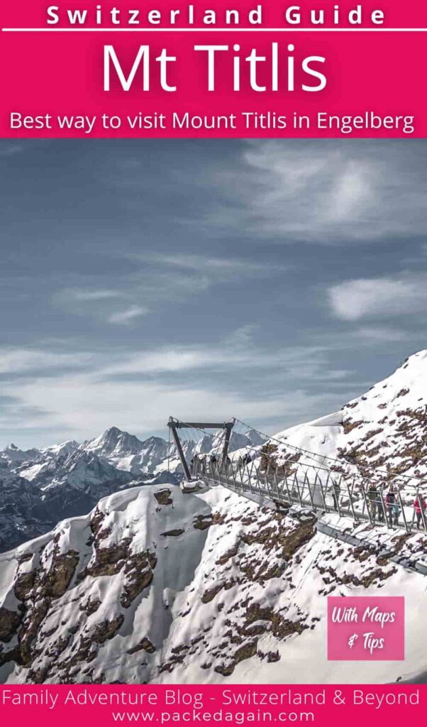 world's highest suspension bridge on Mount Titlis in Switzerland with some people on it