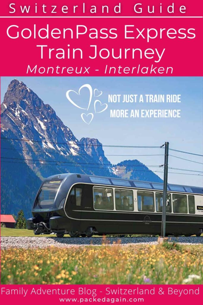 swiss train on a travel guide