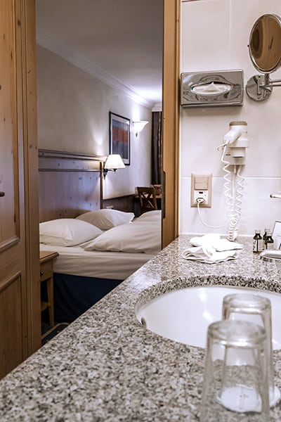 bathroom at 4 star Swiss hotel