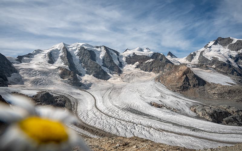 a glacier in the Engadin of Switzerland 