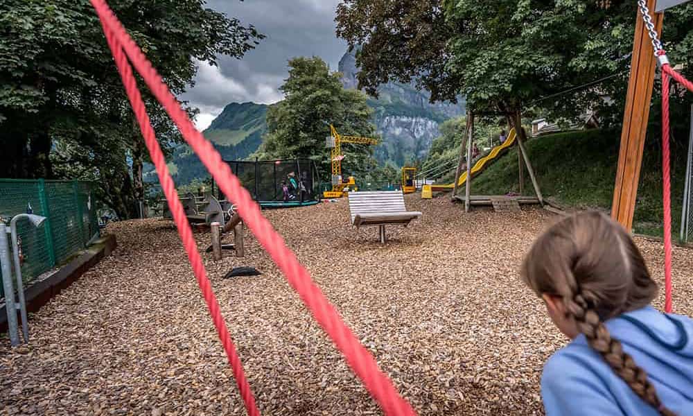 a girl on a hotel playground