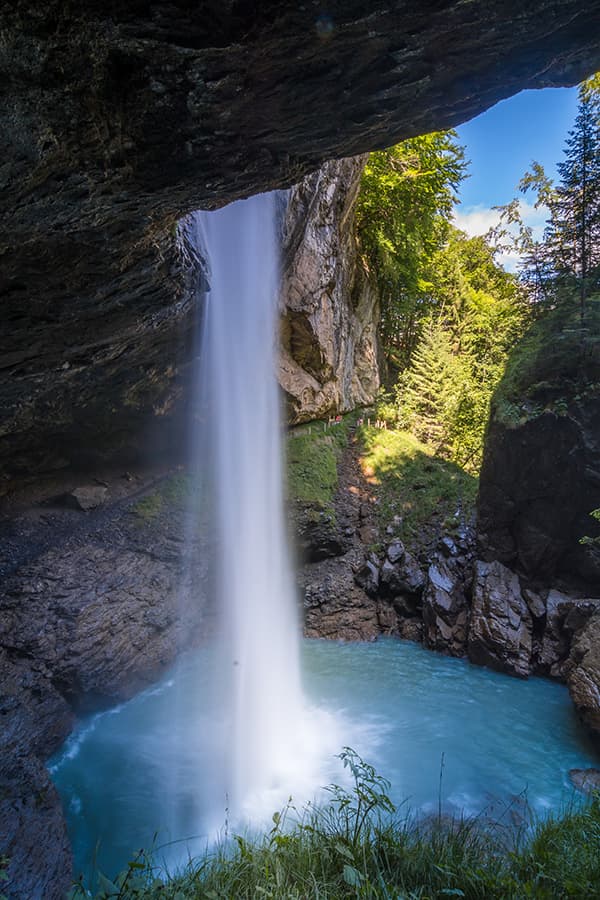 beautiful waterfall at Bergli Stüber in Glarus Linthal