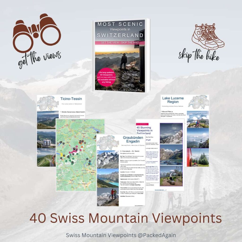 display of the inside a book about swiss mountain views