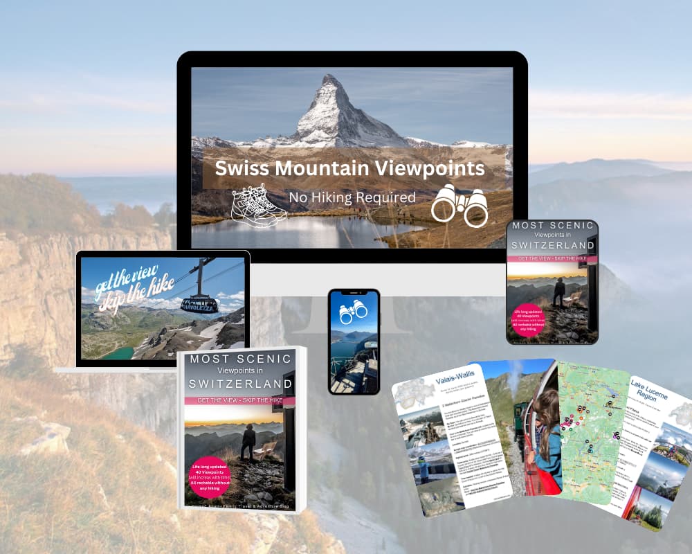 collage of different images of an ebook for best views in switzerland