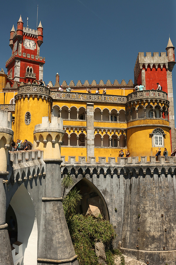 Colourful Pena Palace entry door in Sintra Portugal